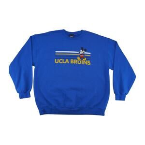 Disney UCLA Bruins Mickey Mouse Crewneck Sweatshirt Blue Gold XL 50/50